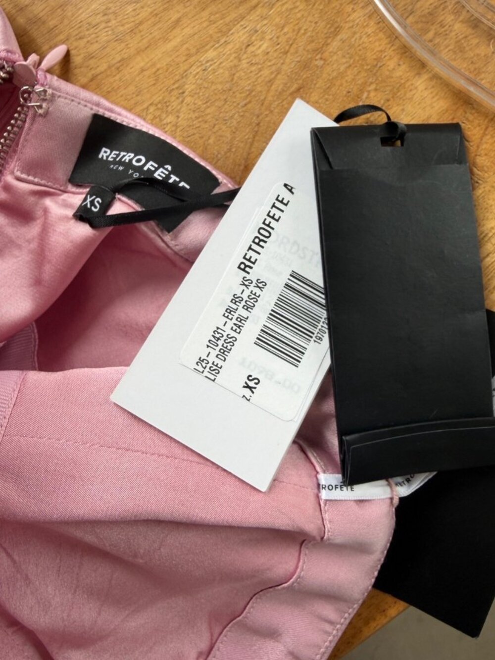 NWT $1098 Elise Blush Pink Satin Crystal Beaded Dress Gown Cocktail XS Rare - Picture 2 of 16
